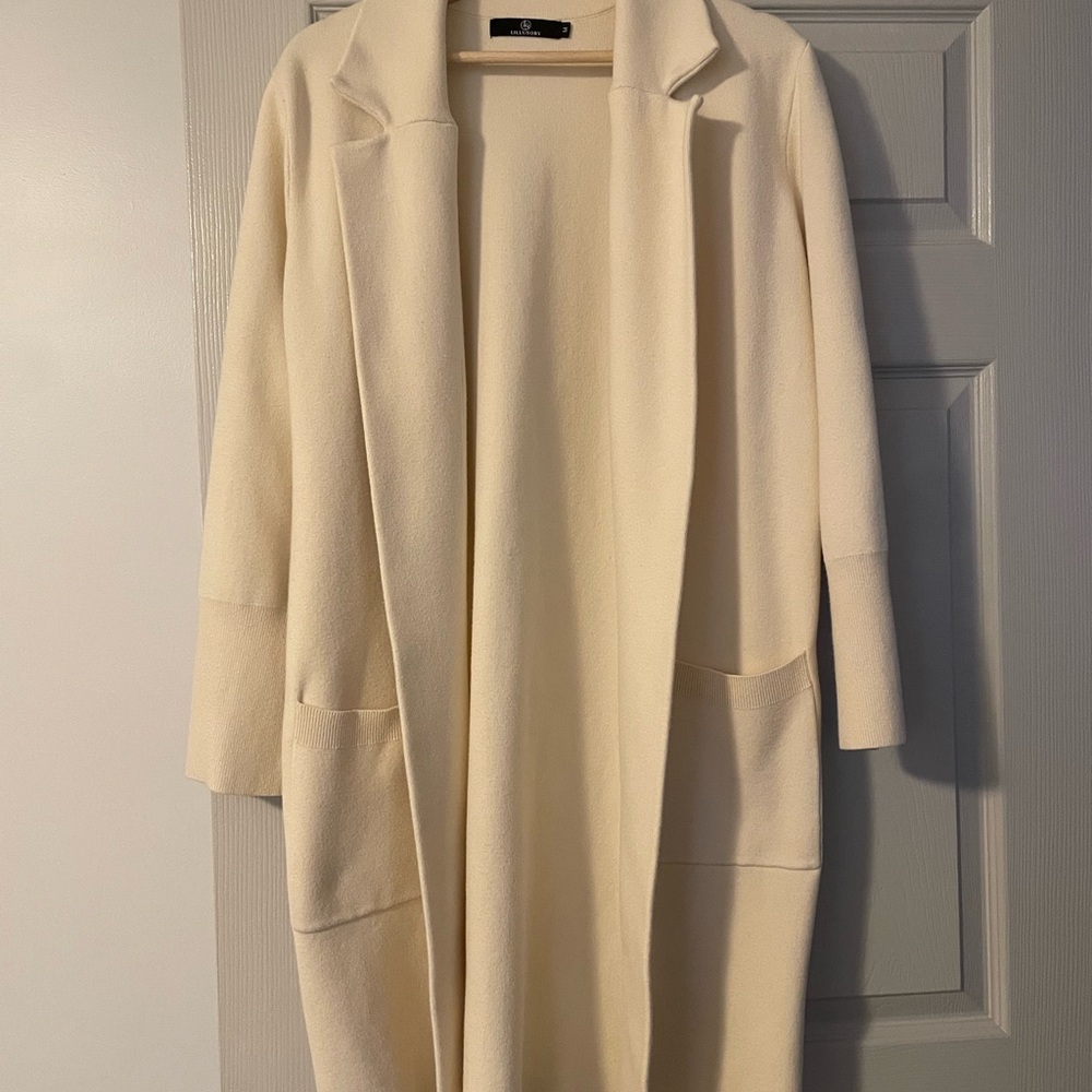 Lillusory Cream Longline Coat